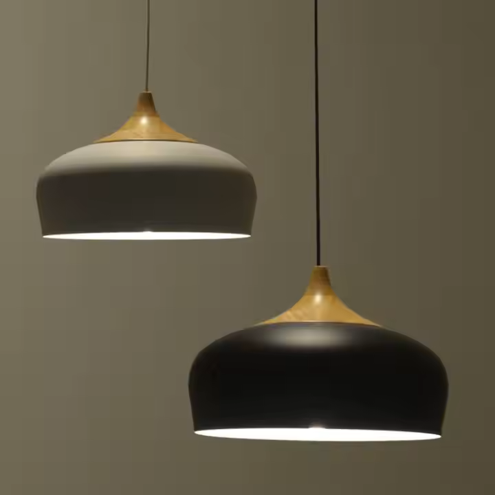 Colgante Metal/Madera Negro Mate