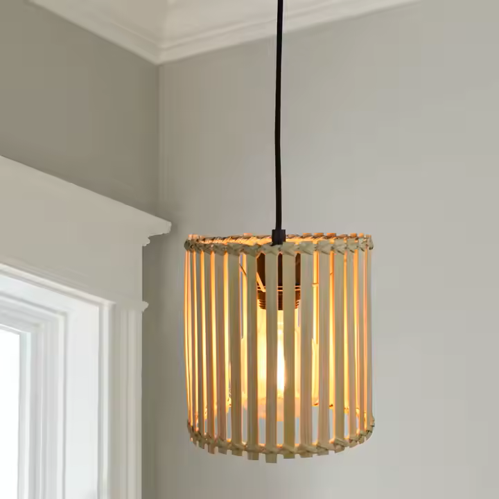 Colgante Cilíndrico Varillas Bambú