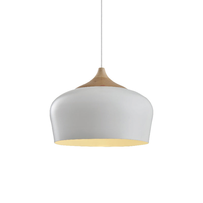 1 COLGANTE METAL/MADERA BLANCO MATE 1XE27 Ø35CM YD-DYADI