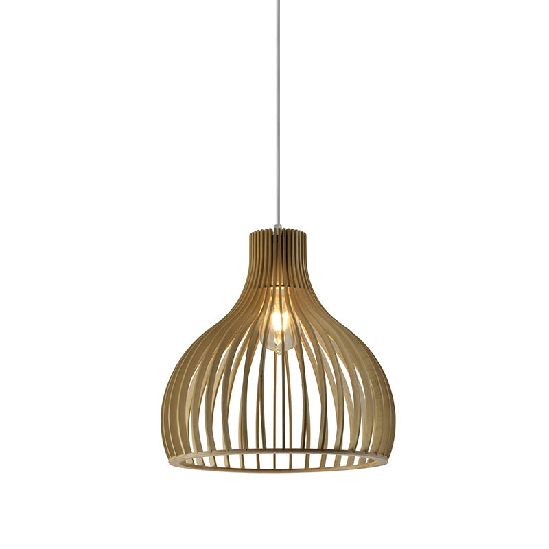 1 COLGANTE CAMPANA MADERA VARILLAS E27 Ø350MM H370CMYADI