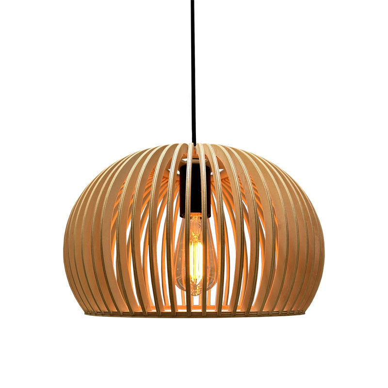 1 COLGANTE CAMPANA VARILLAS MADERA 1XE27 Ø330MM YADI