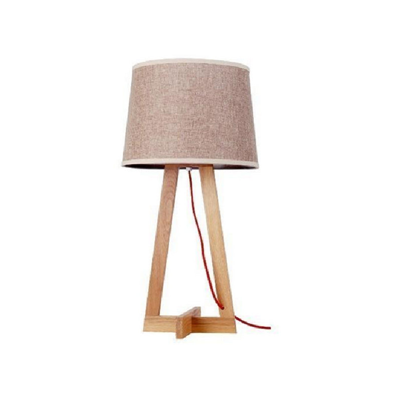 1 PORTATIL DE MESA MADERA TELA MARRON 1XE27 Ø280MM W YADI