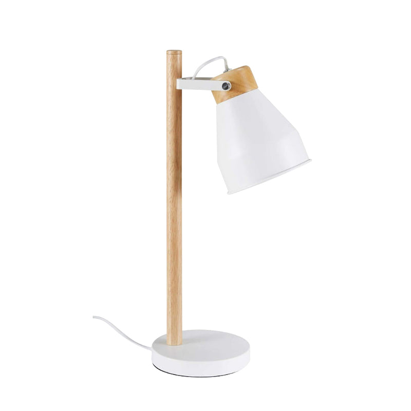 1 PORTATIL MESA MADERA/METAL BLANCO E27 Ø320MM H495M YADI