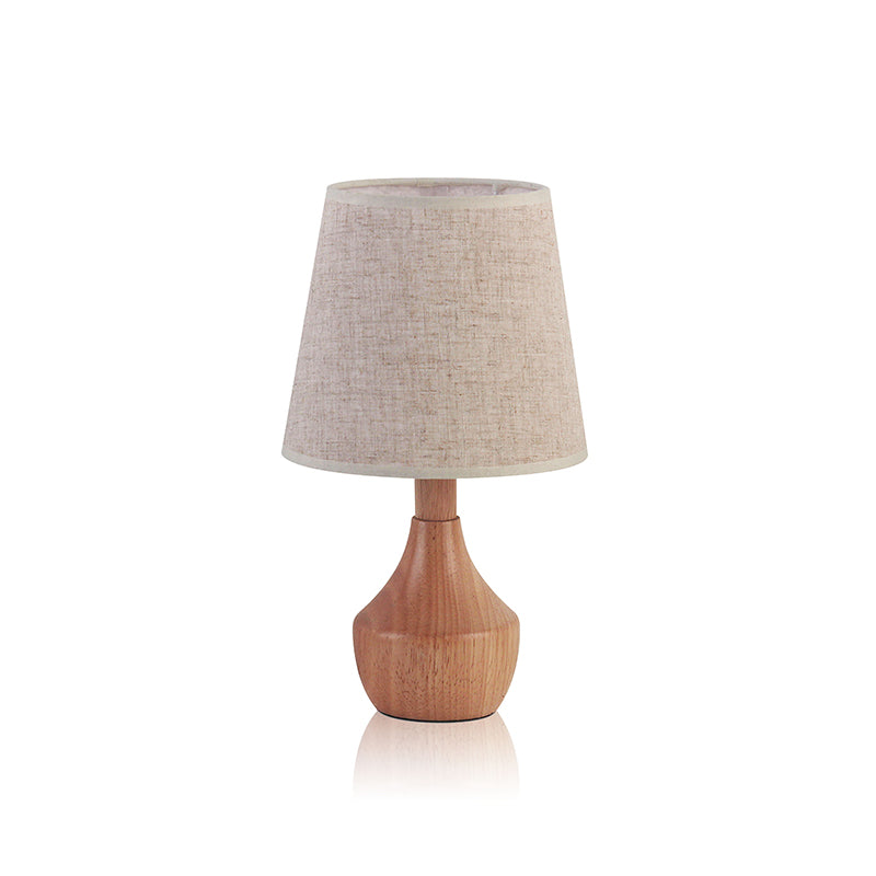 1 PORTATIL MESA MADERA PANTALLA TEXTIL BEIGE 1XE27 Ø180YADI