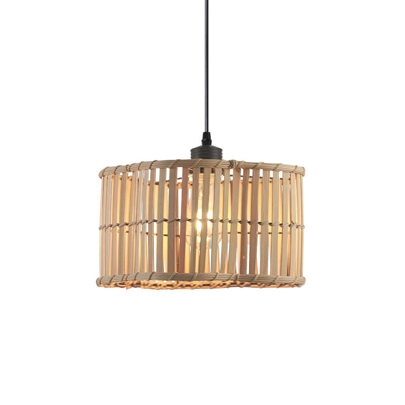 1 COLGANTE CILINDRICO VARILLAS BAMBU 1XE27 Ø400X220X12 YADI