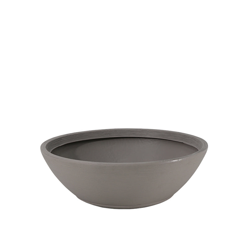 MACETA "INDI" Ø65 X 22CM. SIMIL CEMENTO C/ PLATO