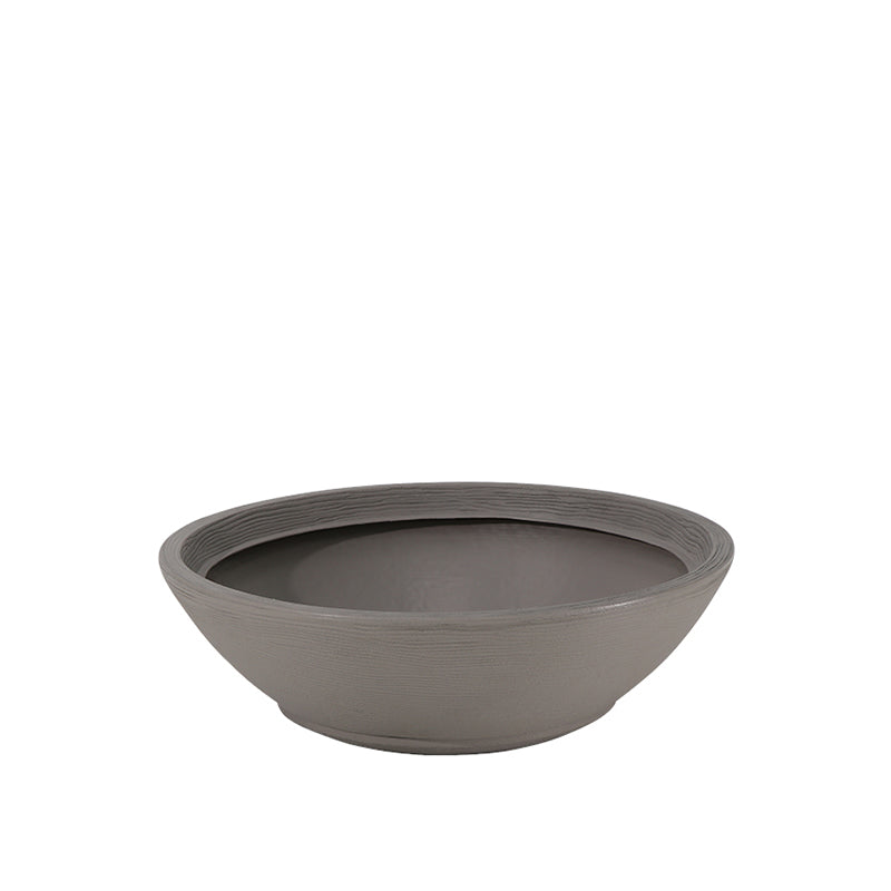 MACETA "INDI" Ø55 X 17CM. CEMENTO C/ PLATO