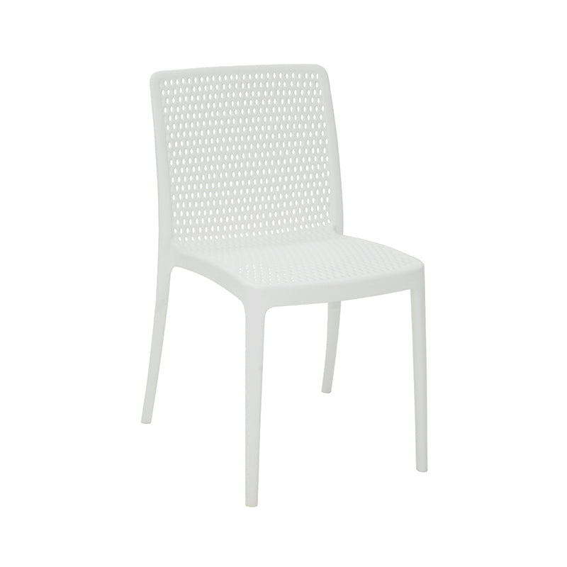 SILLA APILABLE BLANCA "ISABELLE" RESPALDO CALADO