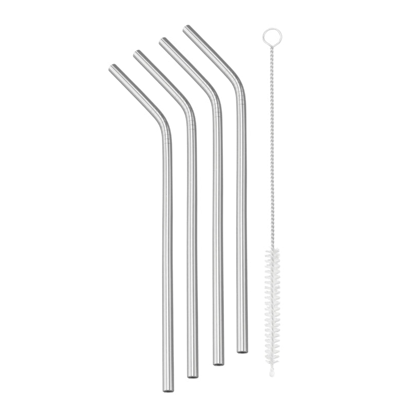 JUEGO 4 SORBITOS INOX. + CEPILLO