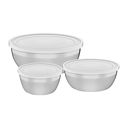 JUEGO 3 BOWL REDONDO INOX. C/ TAPA "FREEZINOX"