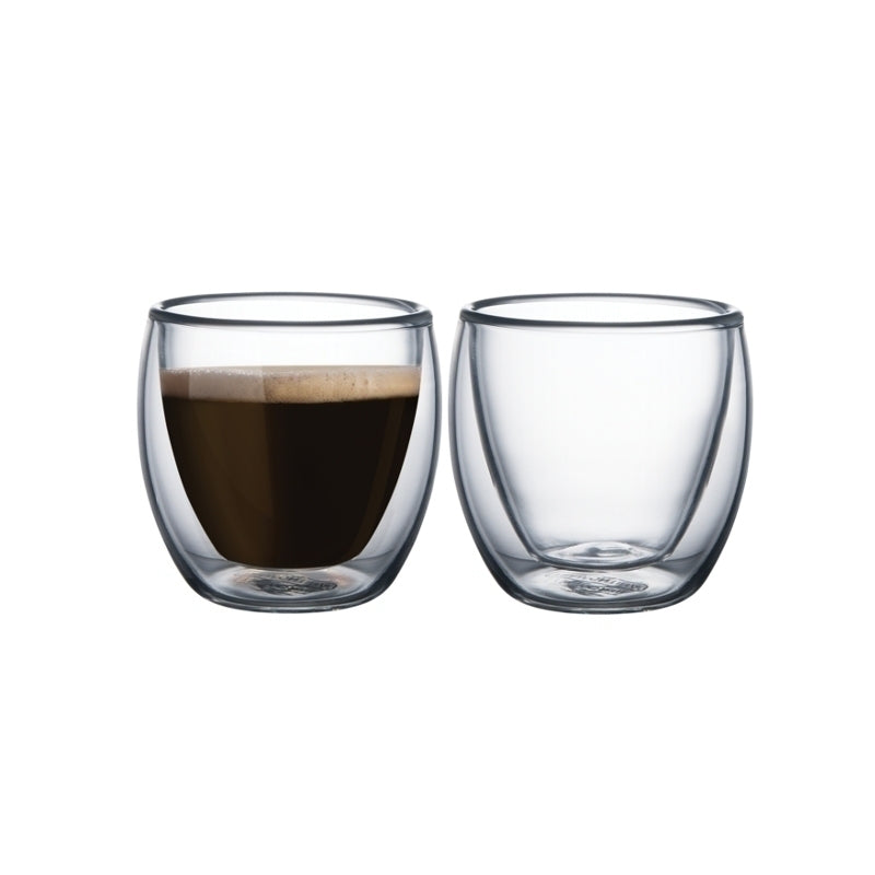 JUEGO 2 VASOS VIDRIO DOBLE PARA CAFE