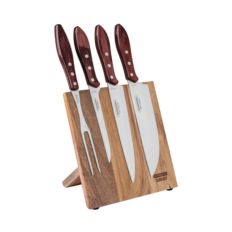 JUEGO PARA ASADO 5 PIEZAS, SOPORTE MAGNETICO