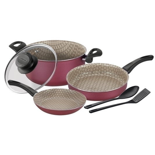 JUEGO BATERIA COCINA ROJO 6 PZAS. "PARIS"