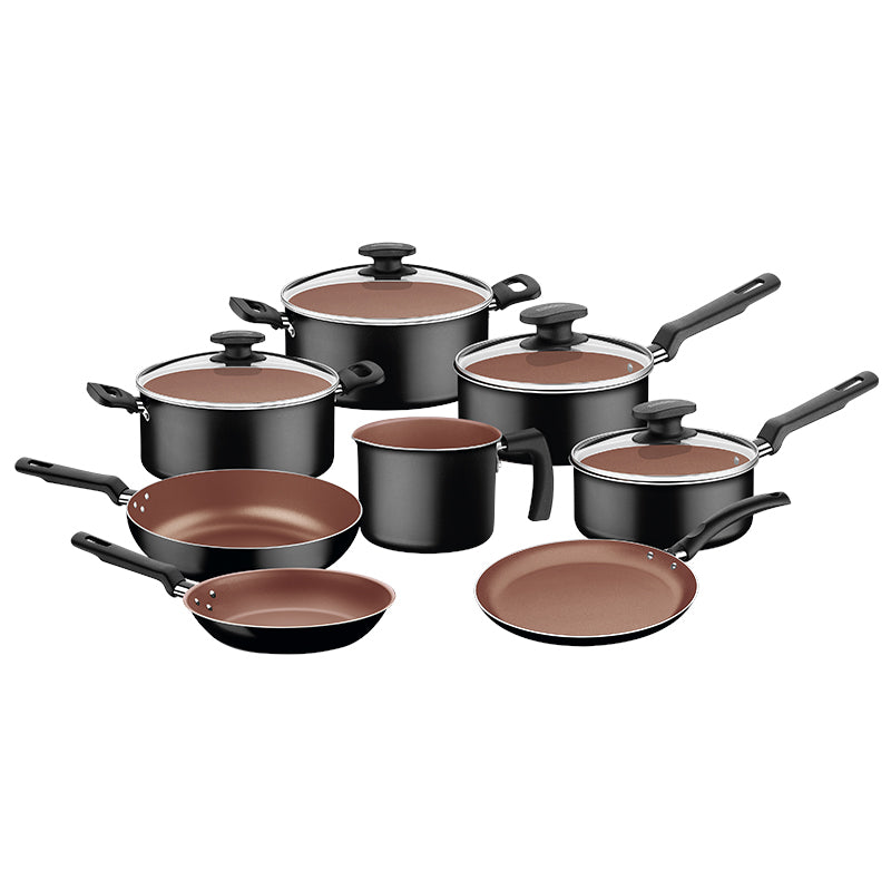 BATERIA DE COCINA NEGRA 8 PIEZAS "LORETO"