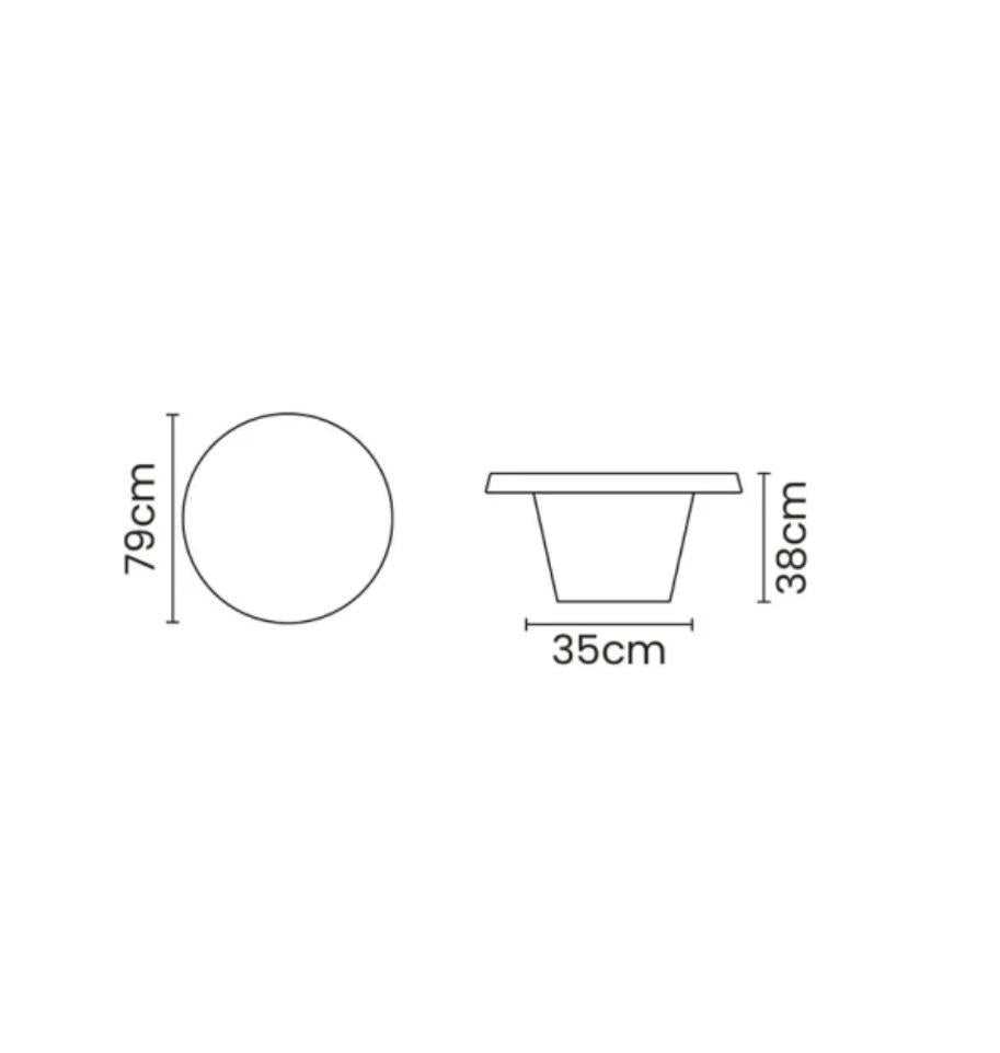 Mesa Redonda Símil Cemento "Salut" – Pie Cónico