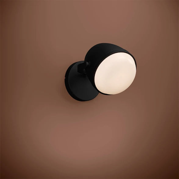 Aplique Pared Acero Negro Difusor Opal
