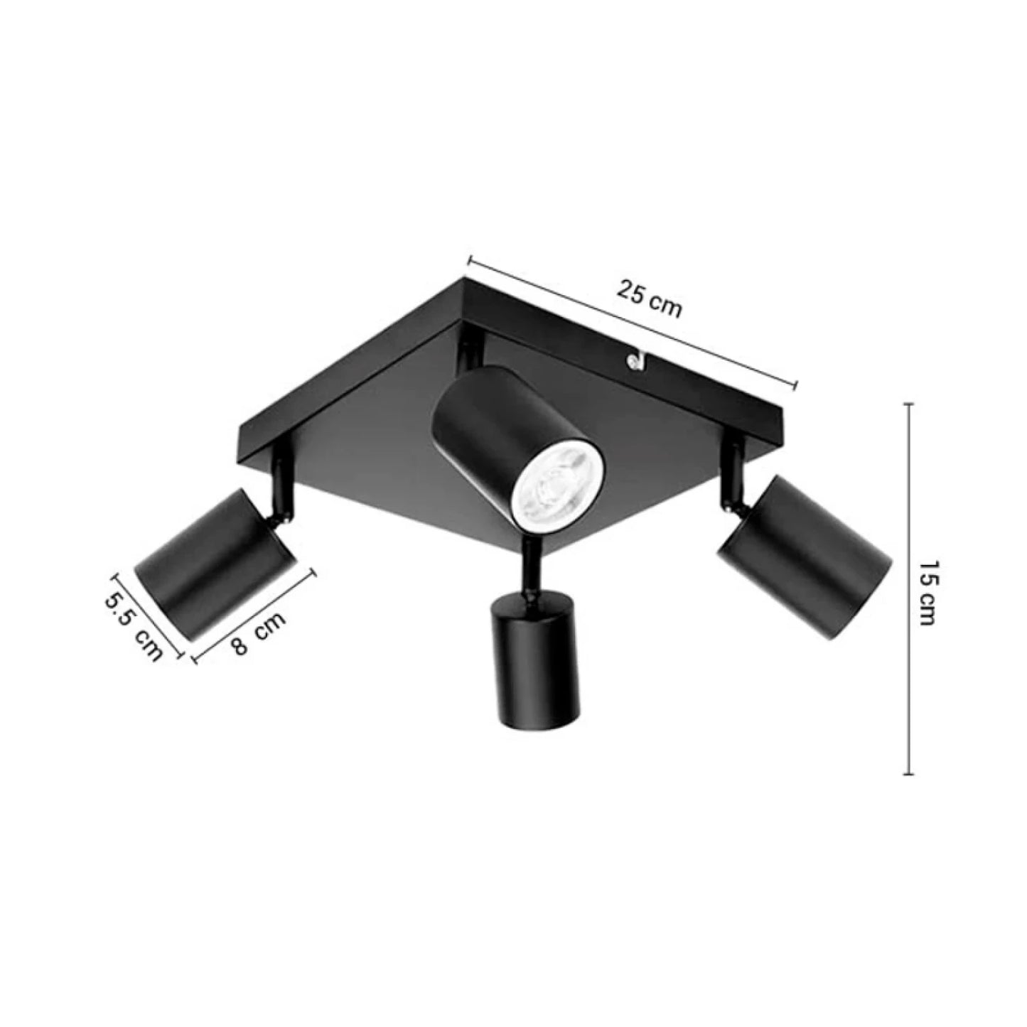 ARTEFACTO LETICIA ADOSAR SQUARE ORIENTABLE (X4) - NEGRA