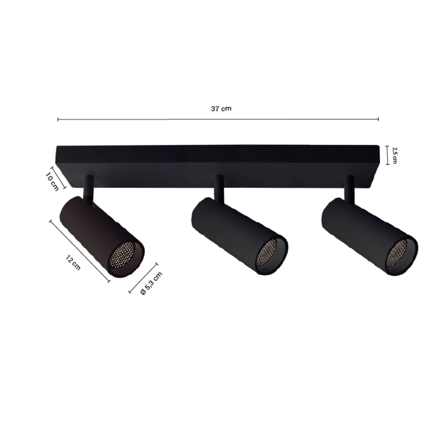 ARTEFACTO LONG LETICIA ADOSAR ORIENTABLE (X3) - NEGRO