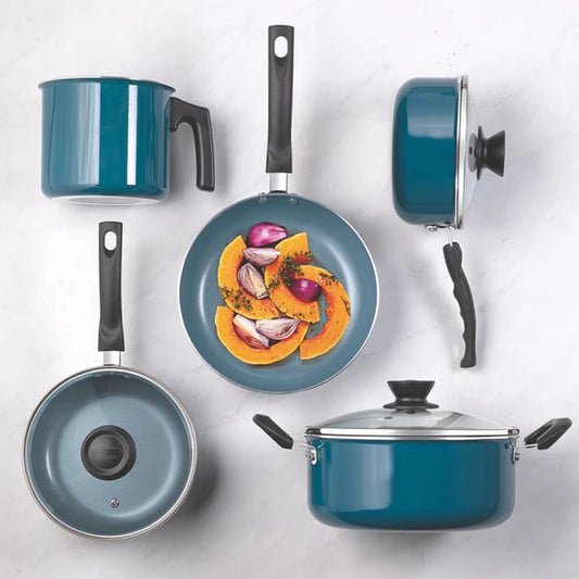 BATERIA DE COCINA AZUL 5 PIEZAS "EVORA"