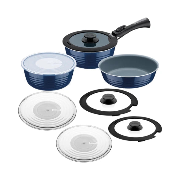 BATERIA DE COCINA MULTIUSO 10 PIEZAS "ITRIA"