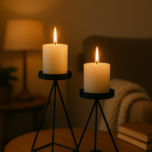 PORTA VELAS HIERRO X 2 8X14 8X19CMS