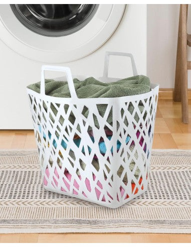 CESTO ROPA FLEXIBLE 44 LTS BCO 48X54