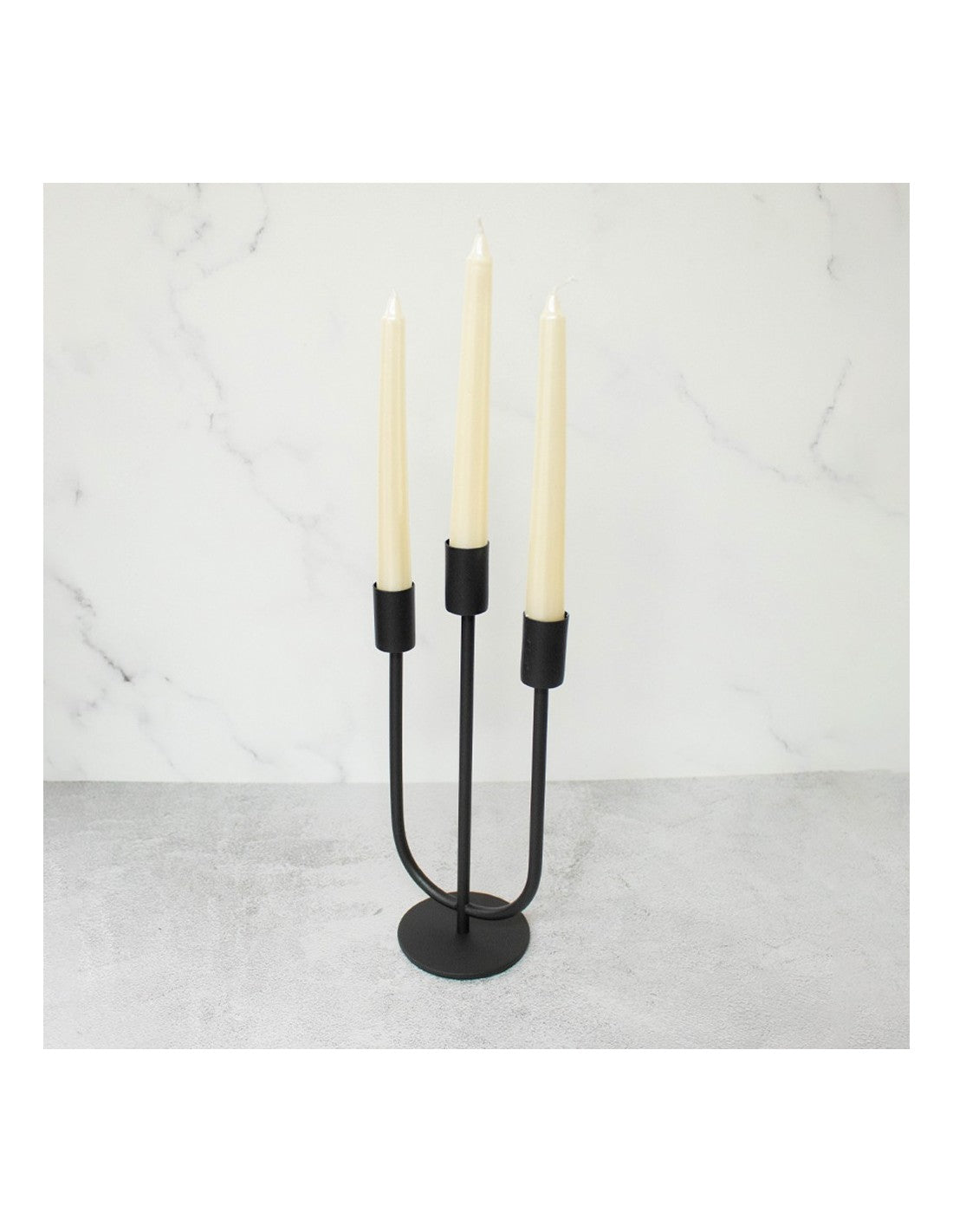 CANDELABRO METAL9X 25 CMS NEGRO