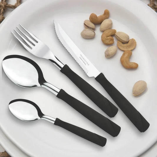 CUCHARAS TE 12 PZAS. NEGRO "NEW KOLOR"