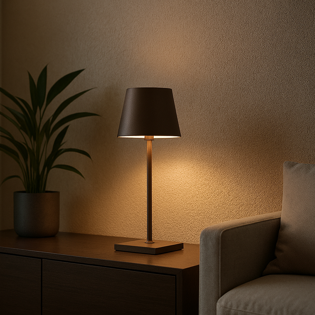 LAMPARA DE MESA ROGER RECARGABLE DIMM - COFFEE BROWN