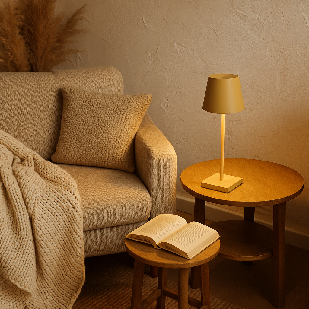 LAMPARA DE MESA ROGER RECARGABLE DIMM - SAND