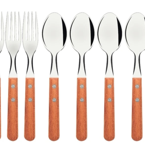 JUEGO CUBIERTOS 16 PIEZAS MANGO MADERA "DYNAMIC"