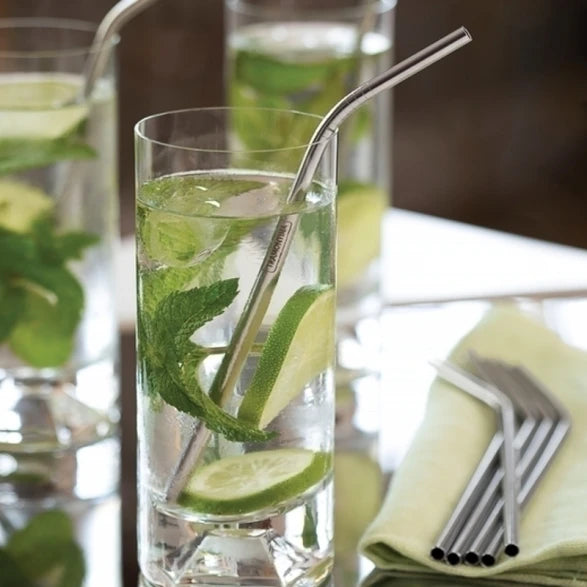 JUEGO 4 SORBITOS INOX. + CEPILLO