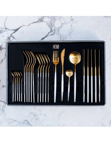 Juego de cubiertos metro blanco 24 piezas