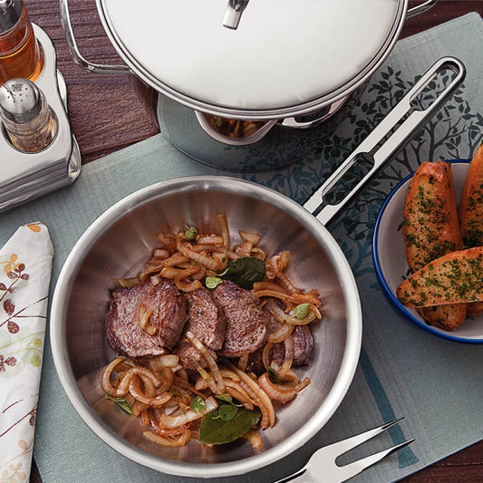 JUEGO OLLAS 4 PZAS. "ALLEGRA" + JUEGO CUBIERTOS