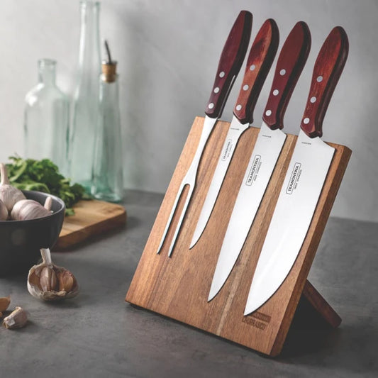 JUEGO PARA ASADO 5 PIEZAS, SOPORTE MAGNETICO