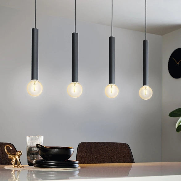 Lámpara colgante, 4 portalámparas tubulares E27 