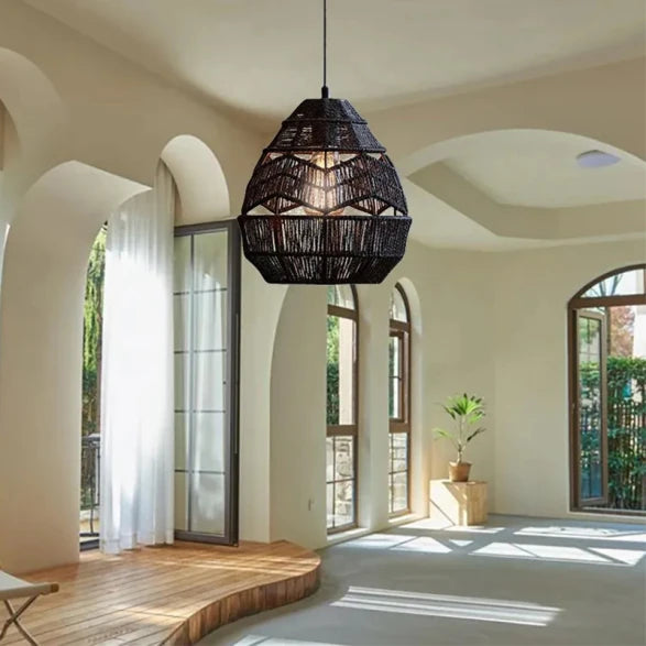 Colgante Metal y Cuerda Negro