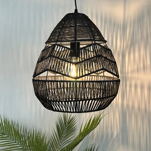 Colgante Metal y Cuerda Negro