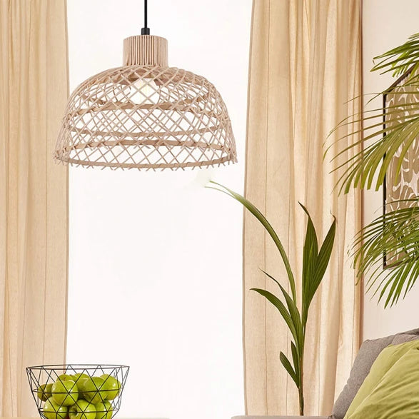 Colgante de Varillas en Madera Tipo Mimbre