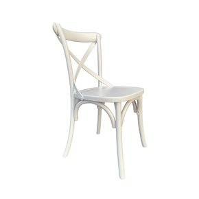 SILLA CROSS madera asiento blanco 46×42×87?cm