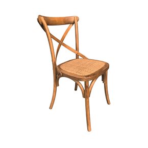 SILLA CROSS madera/rattan oscuro 46×42×87?cm