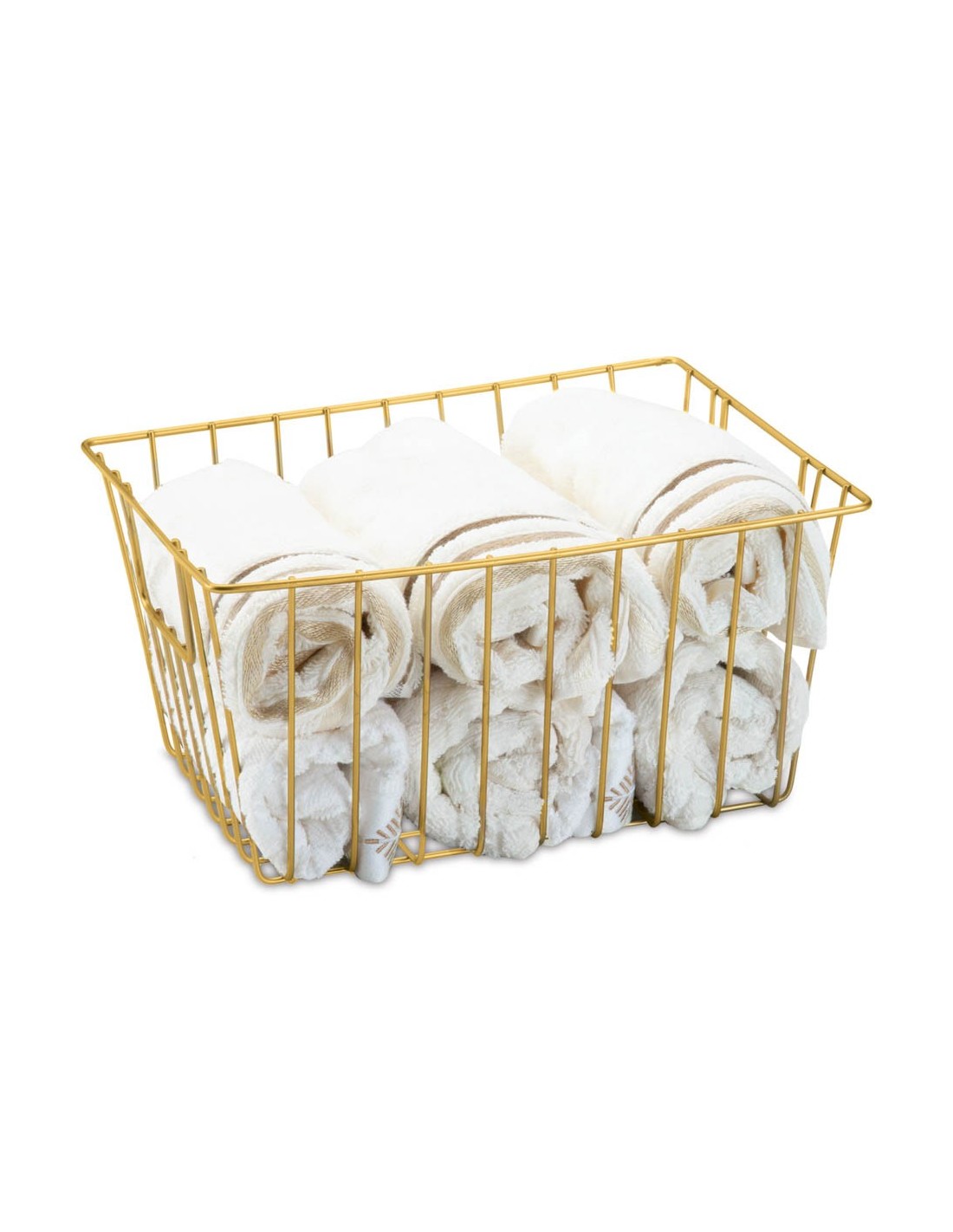 Canasto organizador dorado 27x20x14 cm