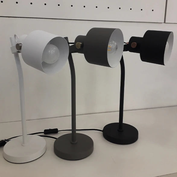 Lámpara de Mesa Estilo Industrial - Metal Negro