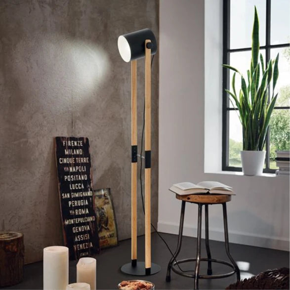 Portátil Pie Madera/Cilindro Acero