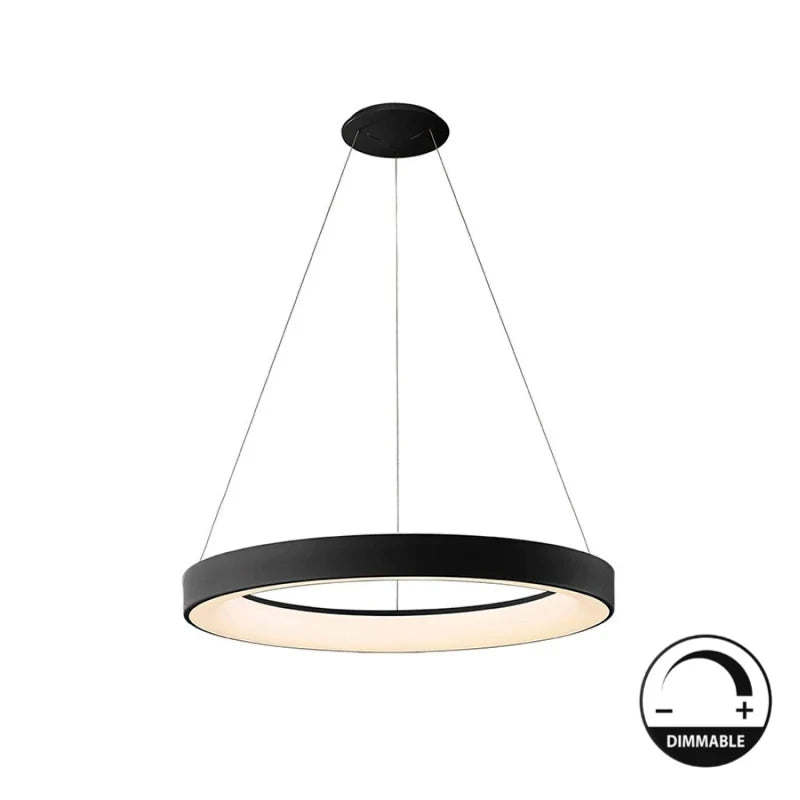 COLGANTE LED PRESTON Ø60CM DIMERIZABLE - NEGRO