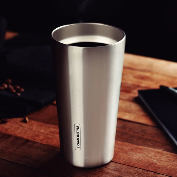 VASO TERMICO PLATEADO 420ML. "EXATA"