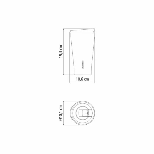 VASO TERMICO PLATEADO CON TAPA 550ML. "EXATA"